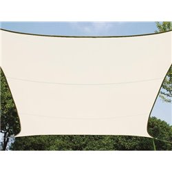 VOILE SOLAIRE - RECTANGULAIRE - 4 x 3 m - COULEUR : CRÈME