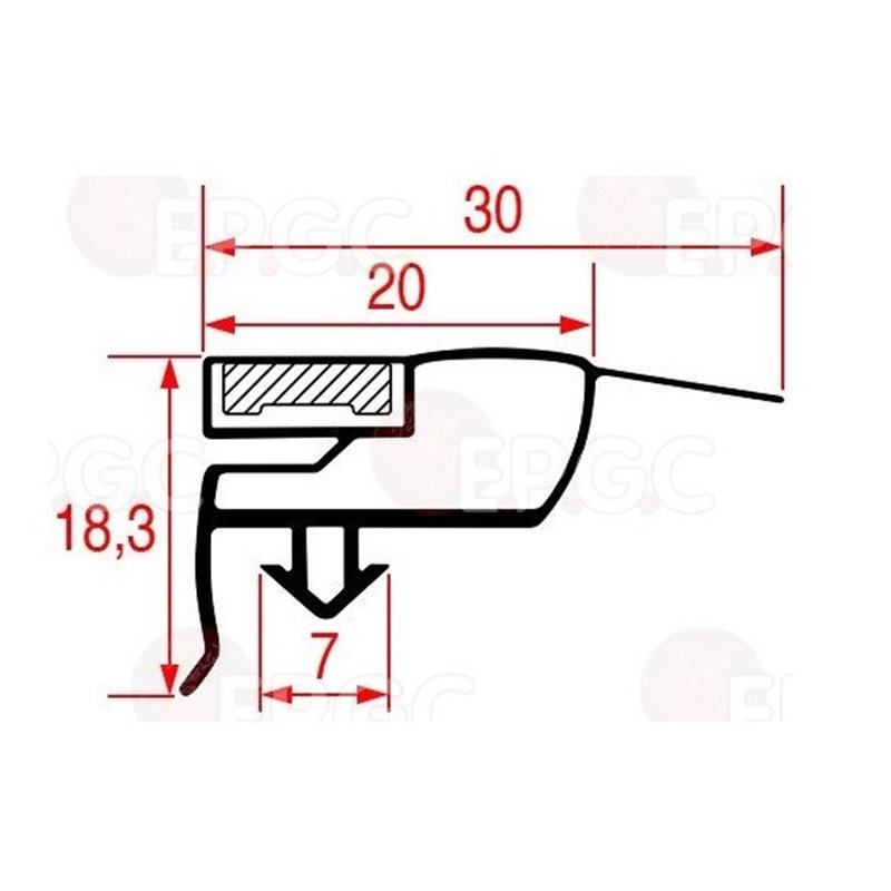 Joint à encastrer de porte pour armoire réfrigérée