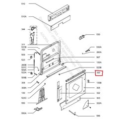 8996464034736 Enjoliveur superieur pour lave vaisselle Arthur Martin Electrolux 8996464034736