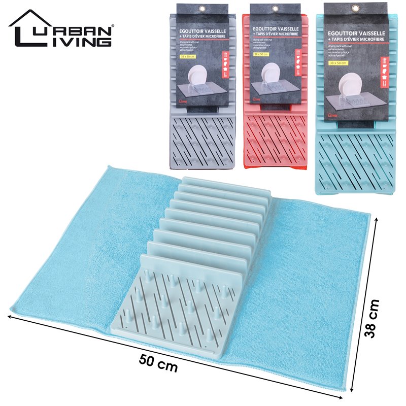 Égouttoir + tapis évier microfibre