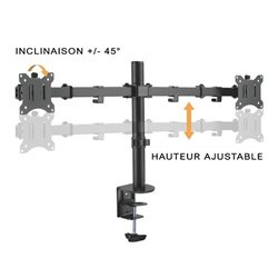 Support de bureau à pince pour 2 écrans de 17 à 32" (43 à 81cm)