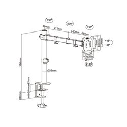 Support de bureau à pince pour 1 écran de 17 à 32" (43 à 81cm)
