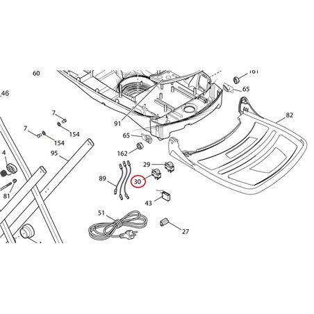 Interrupteur M/A avec voyant rouge pour table à  repasser aspirante et soufflante EUROFLEX