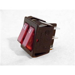 Interrupteur double rouge 6 bornes Brandt