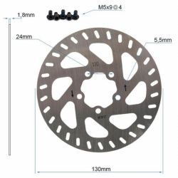 Disque de frein D130mm - 5...