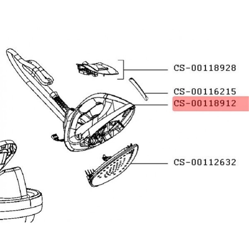 Poignée + base de poignée + cordon Calor CS-00118912