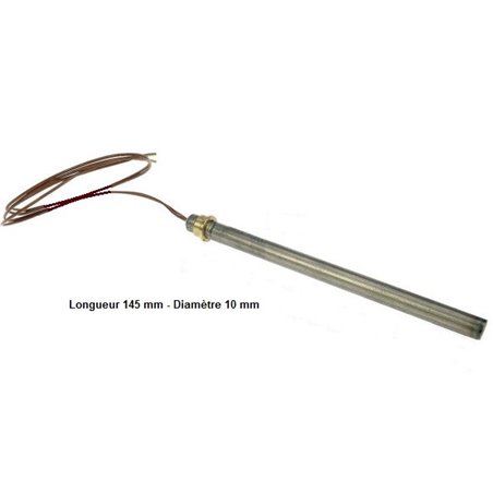 Résistance 250W poêle à pellet Diam 10 mm - Long : 300 mm