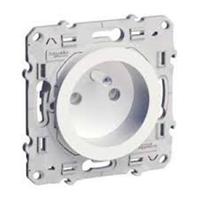 Odace,prise de courant 2P+T blanc, à vis, 2 connexions rapides par pôle SCHNEIDER S520059