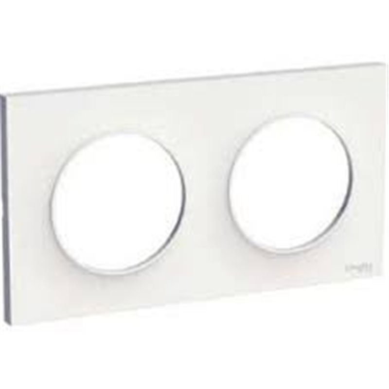 Odace STYL, plaque blanc 2 postes horizontaux ou verticaux SCHNEIDER S520704