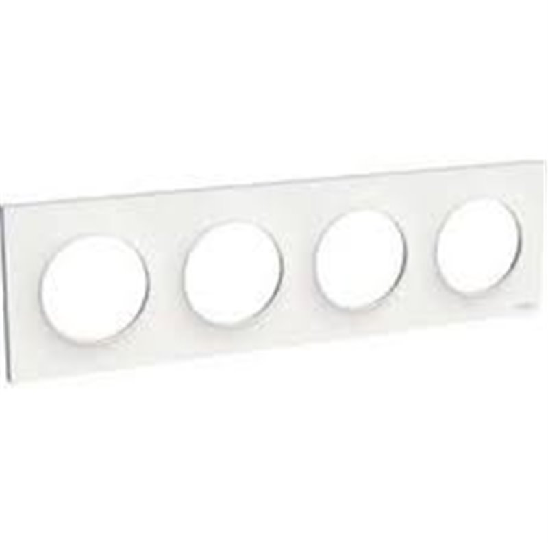 Odace STYL, plaque blanc 4 postes horizontaux ou verticaux SCHNEIDER S520708