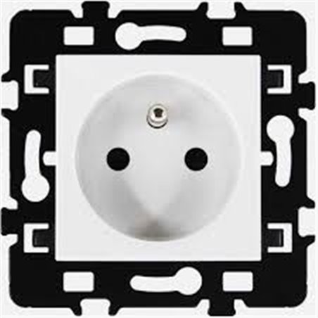 Bloc prise simple Esprit blanc 2P+T 16A EUR'OHM 61860
