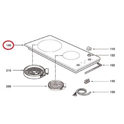 Dessus vitrocéramique pour table de cuisson Brandt AS0005813